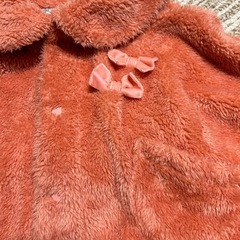 花柄フリース　ベビー　ポンチョ　リバーシブル 70cmの画像