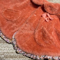 花柄フリース　ベビー　ポンチョ　リバーシブル 70cmの画像