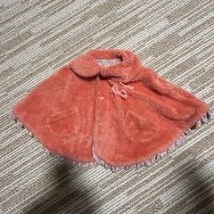 花柄フリース　ベビー　ポンチョ　リバーシブル 70cmの画像