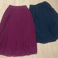 ロングスカート 2色セット（ワインレッド・黒）