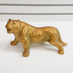 【中古品】干支　置物　寅　金属製