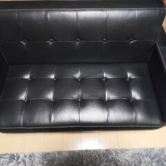 2人掛けソファー黒の画像