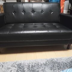 2人掛けソファー黒の画像