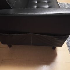 2人掛けソファー黒の画像