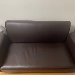 引取限定：二人掛けソファー　PUレザーの画像