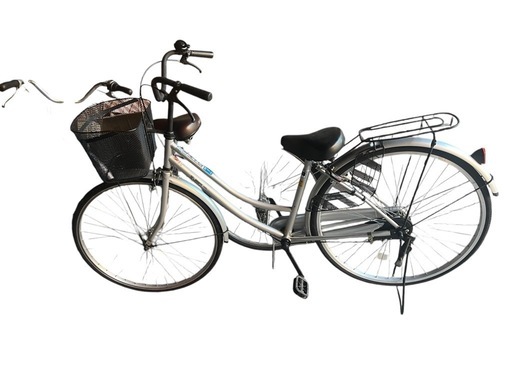 自転車　美品　ママチャリ　シルバー　27インチ