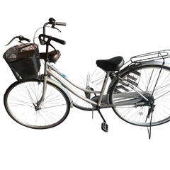 自転車　美品　ママチャリ　シルバー　27インチ