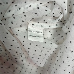 ザラ　ZARA ドット　長袖　シャツ L ホワイト 白 秋服　トップス　シースルー　透け感の画像