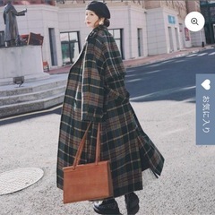 【新品タグ付】SPICAGLOW グリーン　チェック柄 オーバー ロングコートの画像