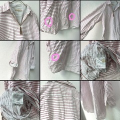 グローバルワーク　チュニック M シャツ　襟付き　7分丈　カジュアル　フォーマルの画像