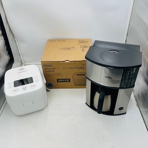 【✨‼️お得なキッチン家電セット‼️✨】ハイアール JJ-M32E2 マイコン炊飯ジャー \u0026 サーモス ECD-1000 コーヒーメーカー セット