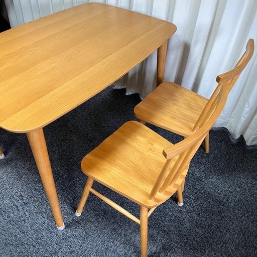 NITORI　ダイニングテーブル　アトラス ダイニングテーブル3点セット (DT ATLS 75×75cm WW/DC ATLS WW