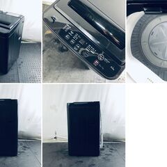 ID:sc12520 RORO 洗濯機 一人暮らし 中古 2023年製 全自動洗濯機 4.5kg ブラック 送風 乾燥機能付き YWM-T45LK  【リユース品：状態A】【送料無料】【設置費用無料】