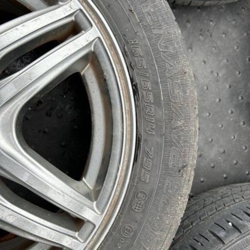 夏タイヤ　タイヤ　ホイール　中古　4本セット　165/65/R14 2017年　5.5J インセット38