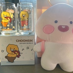 カカオフレンズ　ぬいぐるみ　グラス