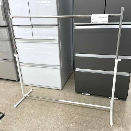 ★ジモティ割あり★  ハンガーラック 白 H～116×D40×W～116 クリーニング済み TJ10093