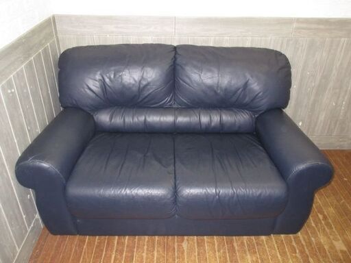 stp-2951 二人掛けソファ　ブラック　レザー調　2人掛け　2P　2人用　2シーター　黒　ひじ掛けあり　インテリア　リビング　ソファー　シンプル　コンパクト