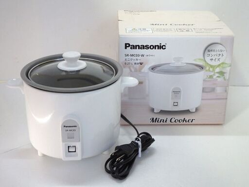 ★ 新札幌 ★ Panasonic パナソニック SR-MC03-W 1.5合炊き ミニクッカー 2021年製 炊飯器 電気鍋 / No.2954 ★