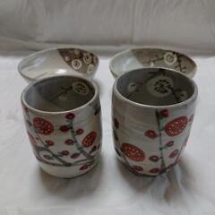 美濃焼、玉山保夫窯、玉置保夫、夫婦茶碗、湯のみの画像