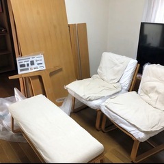 無印良品　リビングでもダイニングでもつかえるテーブル　セット　ソファ
