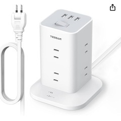【説明に値引きあり】電源タップ　タワー　mini型　延長コード3...