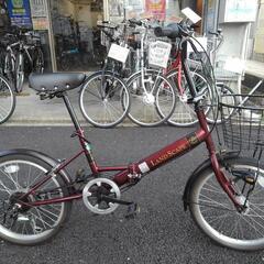 中古自転車３３０７　折り畳み　２０インチ　６段ギヤ　LEDオートライト