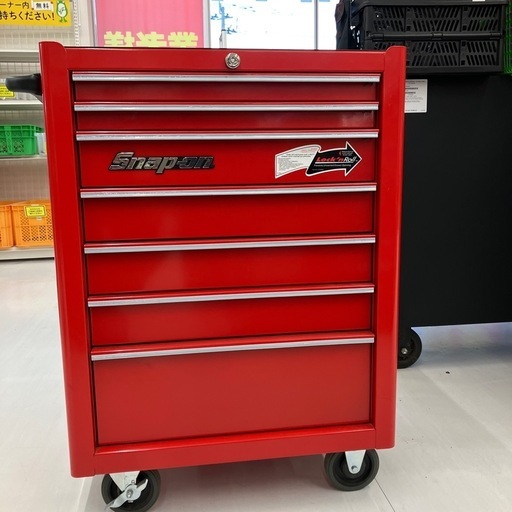 【中古】【動作OK】【店頭引取限定】 Snap -on スナップオン 7段ロールキャブ  KRA2007KC  レッド  143,000円（税込）