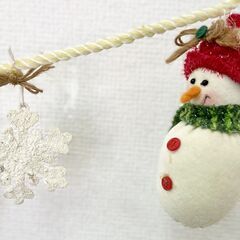 クリスマス ガーランド オーナメント スノーマン 雪だるま　レトロ Ｎｏ．121の画像