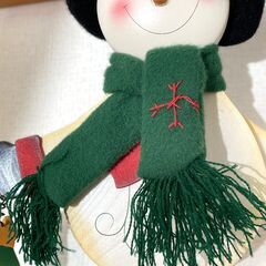 スノーマン　木製　壁掛け　オーナメント　Ｎｏ．122の画像