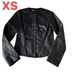 ZARA スナップボタンレザー風ジャケット