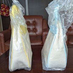 ☆バッグ　黄色・水色　２個セット　サイズ：W：29.0ｃｍ　H：25.0ｃｍ　D：10.0ｃｍ　未使用品　の画像