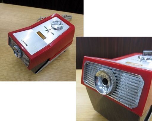 当時物 LION 電動 鉛筆削り器 ライオン レッド 昭和レトロ 動作OK 福井商事(株)　赤 えんぴつ削り 札幌 北20条店