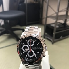 SEIKO クロノグラフ １00m防水 メンズ腕時計（電池切れ）