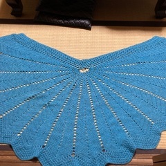 ハンドメイド　ウールショール？　マント？