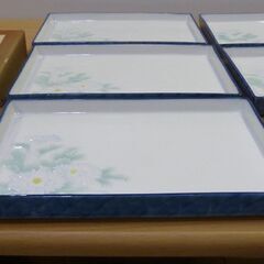 ヤマト 菊彫象がん 焼物皿 5枚の画像