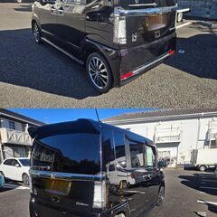 本土物!! GターボAパッケージ! 最上級グレード! N-BOXカスタム 車検たっぷり!! 絶好調! 両側パワスラ バックカメラ クルコン 衝突軽減ブレーキ 諸費用無し! 本島、石垣送料無料!!の画像