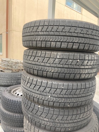 155/65R13 スタッドレス アルミホイール付 中古4本 ブリザック VR-X 軽自動車用