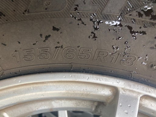 155/65R13 スタッドレス アルミホイール付 中古4本 ブリザック VR-X 軽自動車用