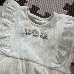 新品ベビー   ワンピ風ロンパ  80  の画像