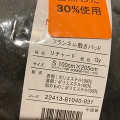 お問い合わせ中⭐️蓄熱わた入りフランネル敷きパッド リチャード シングル 防寒 毛布 布団 冬の画像