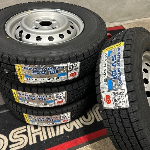 (お取り引き中です)2024年製　新品145R12 6PR LT　エブリイバン　純正鉄ホイール　美品　4本セット  税込み価格です