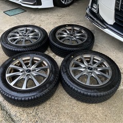 スタッドレスタイヤ　ブリヂストン 22年製 14インチアルミ 165/65R14 4本セット★バリ溝 4穴 PCD100 タンク ルーミー トール等