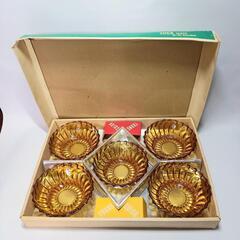 曽我ガラス　飴色小鉢5皿セット