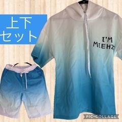 【着用1回美品】メンズLサイズ　上下セット　半袖　パーカー　ハー...