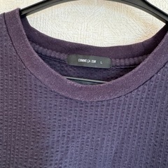 コムサ　Lサイズ　Tシャツ　紺　ネイビー　半袖　COMME CA ISM 綿　の画像