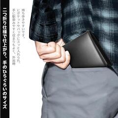 【新品未使用】財布 メンズ 本革 小銭入れ カード入れ 二つ折り財布 レザー ブラック 箱付きの画像