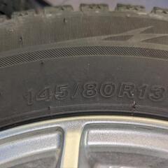 【ブリヂストン　145/80R13　アルミホイル&スタッドレスタイヤ4本】の画像
