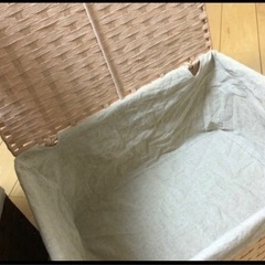 収納ボックス　蓋付き　収納ケース　ラタン風　木目の画像