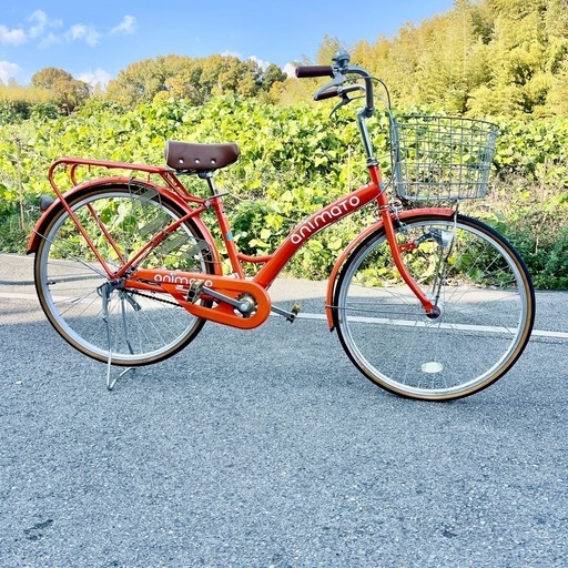 ✨美品✨お買い得♥26インチ オートライト付き自転車animatoオレンジ