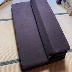 ダブル　ソファ　マットレス　ブラウン　